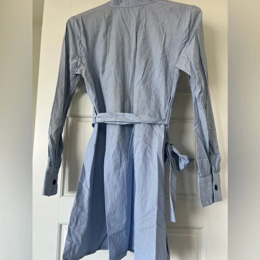Anthropologie x Blue Bird Shirting Ruffle Shirtdress - Picture 2 of 4